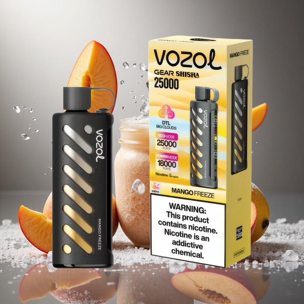 Mango Frysning VOZOL Gear Shisha 25000 Puffs 1000mAh 5mg/ml Nikotin Sverige grossist