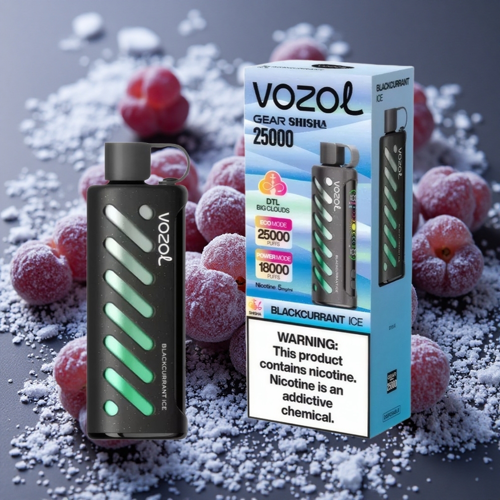 Svartvinbär Is VOZOL Gear Shisha 25000 Puffs 1000mAh Sverigegrossist