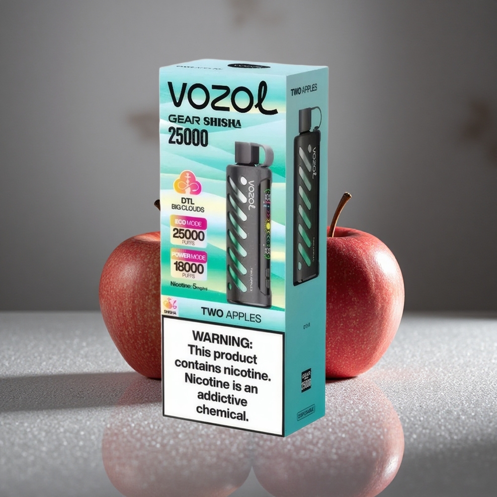Två Äpplen VOZOL Gear Shisha 25000 Puffs 1000mAh Dual Mesh Dual Modes Sverige grossist