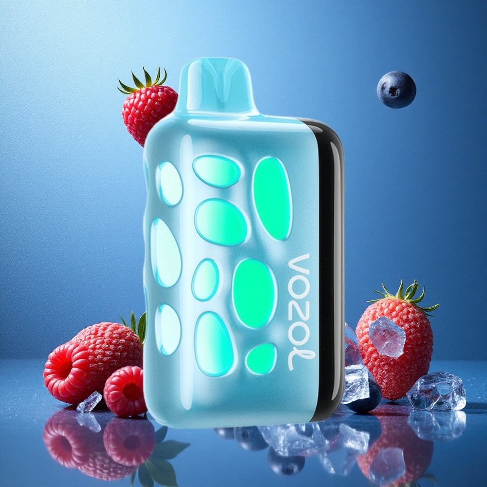 Blå Hallon Is VOZOL RAVE 40000 Engångs Vape 270 grader Vibrant Glow Design 80% Uppladdning på 20 Min Sverige grossist