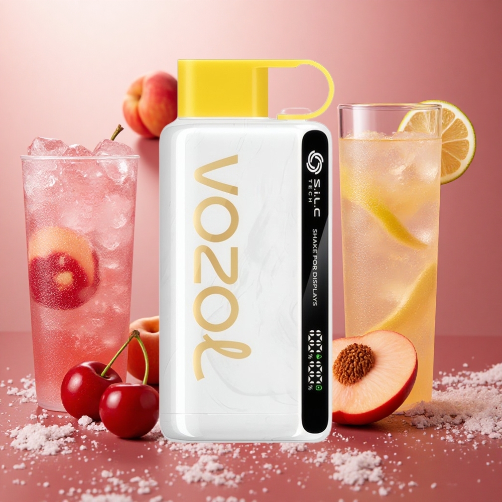 Körsbär Persika Lemonad VOZOL STAR 9000/12000 Engångs Vape 650mAh Batterikapacitet Snabbare laddning Sverige grossist